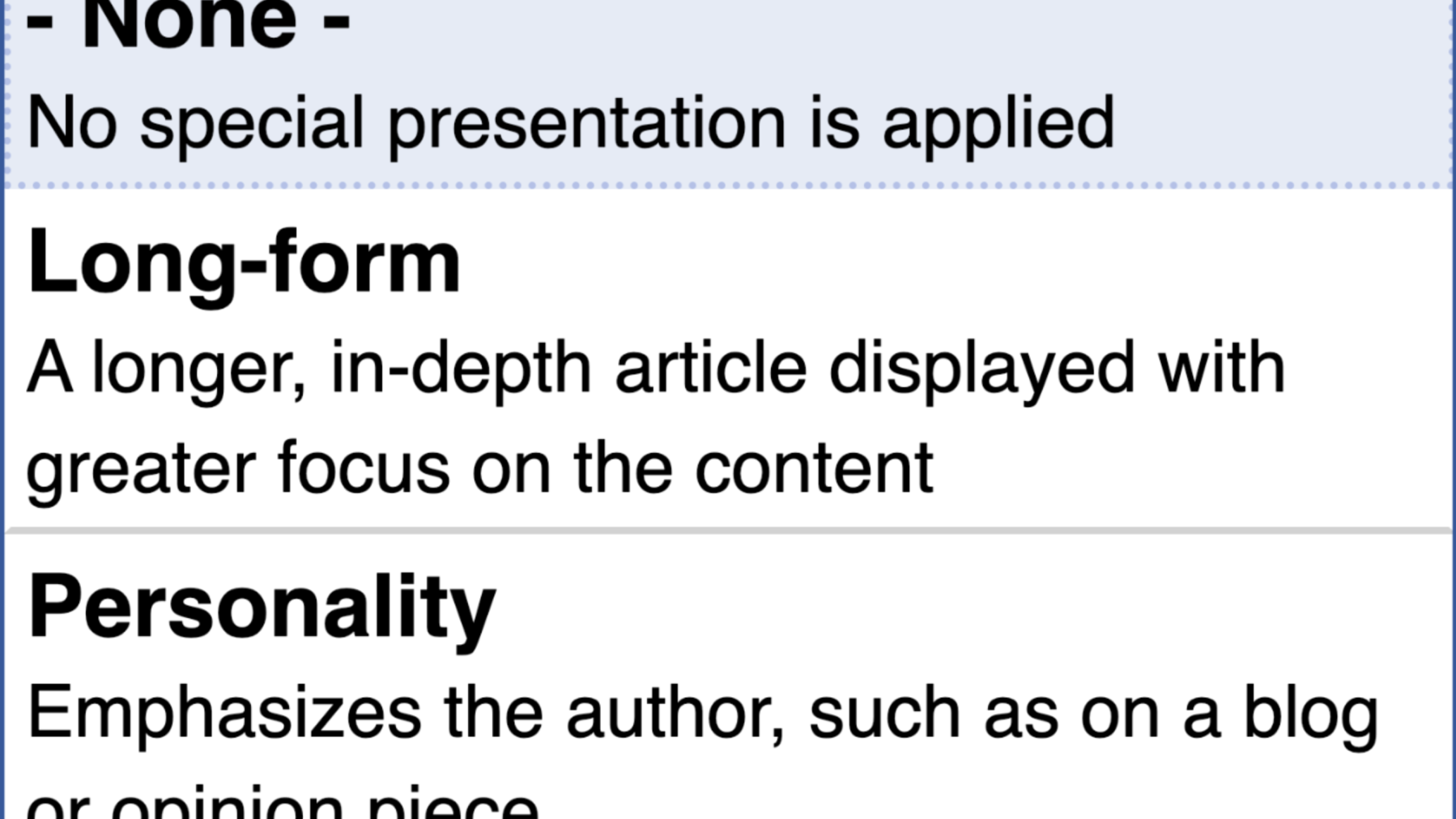 Presentation Styles